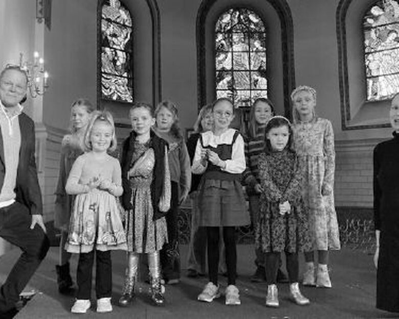 Spirekoret sammen med Sigurd Barret og korleder Majken i Holstebro Kirke